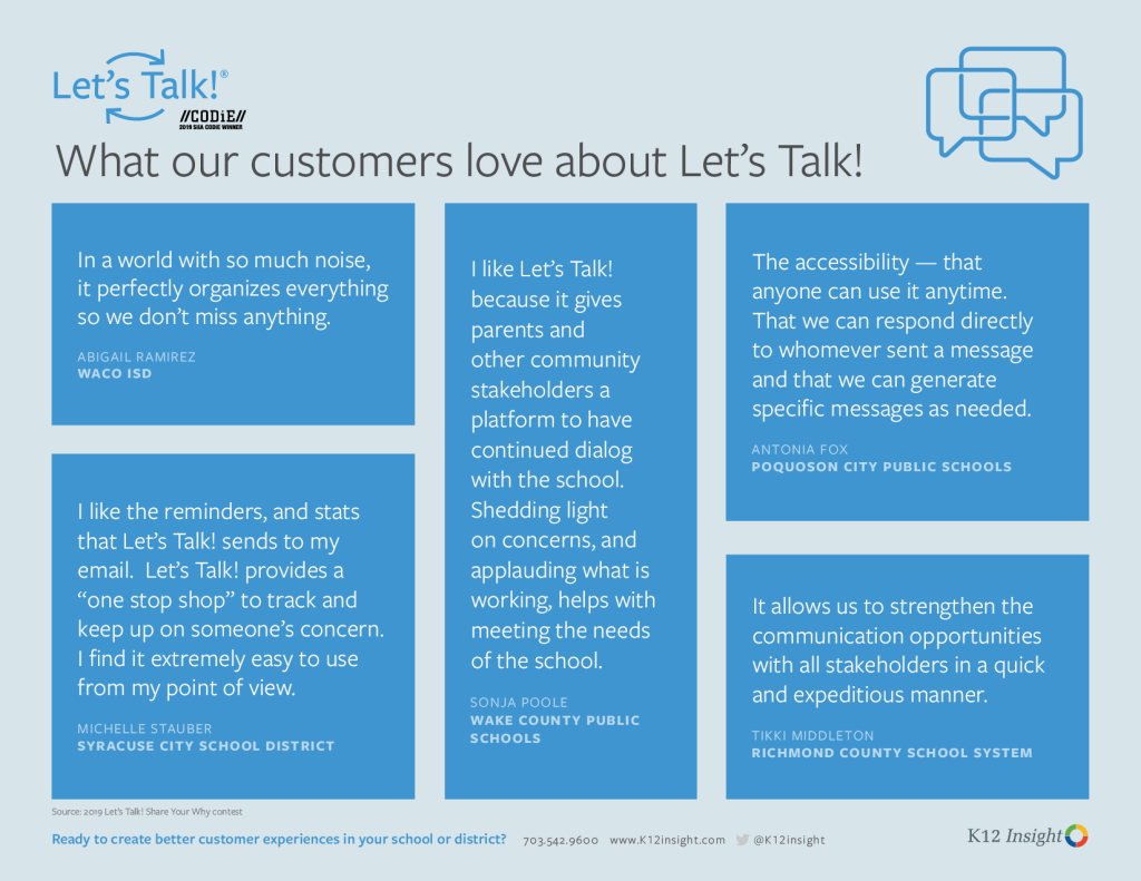 Let's Talk! testimonials