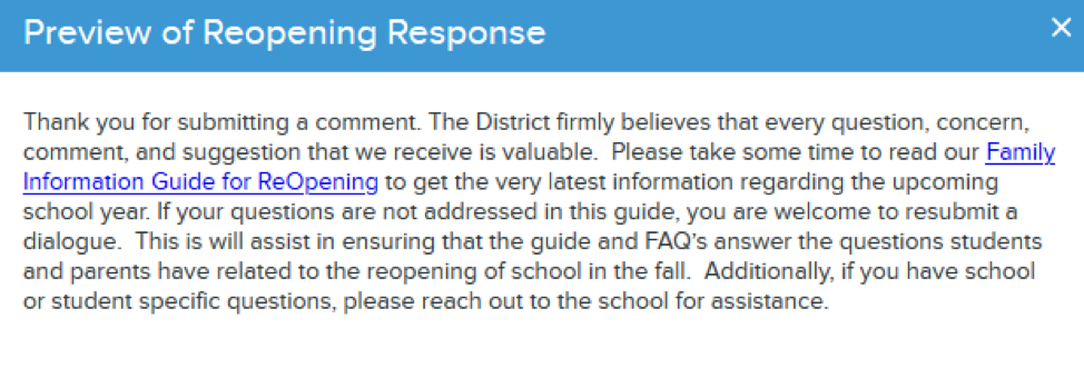 Reopening Response